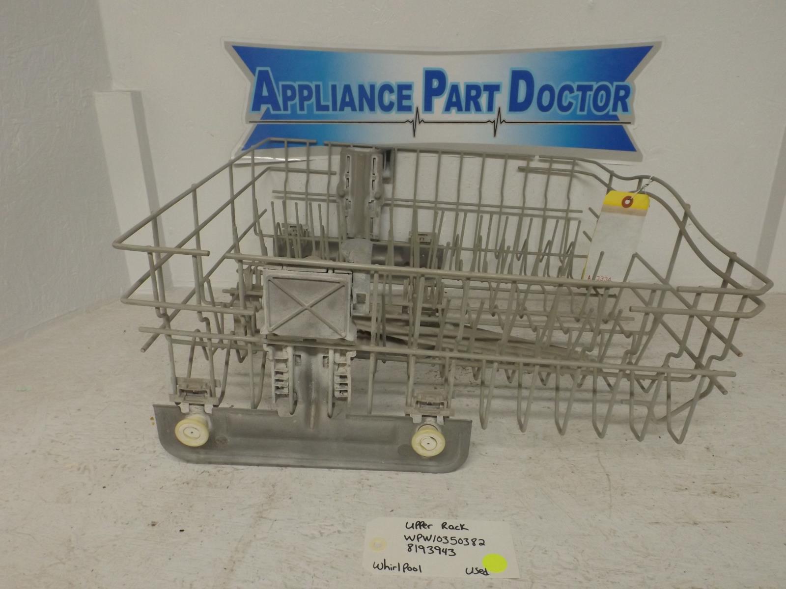 Whirlpool Dishwasher WPW10350382 8193943 Upper Rack Used Whirlpool Dishwasher WPW10350382 8193943 Upper Rack Used